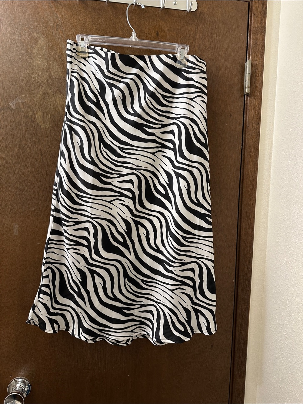 Leith Black & White Zebra Midi Skirt